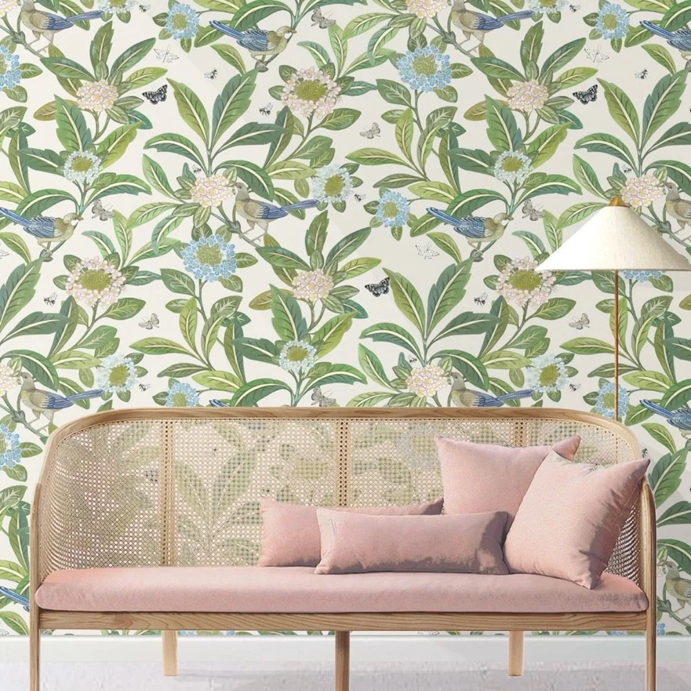 Milton & King Sunny Garden Wallpaper Roll A Bethany Linz Ivory BL055-I NEW